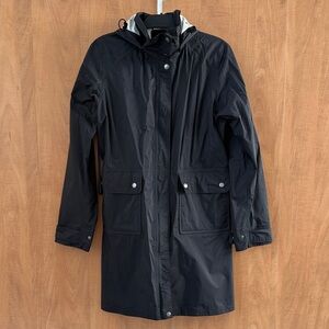 Women's Black Hooded Rain Jacket